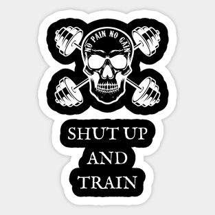 No Pain No Gain Shut Up and Train Sticker